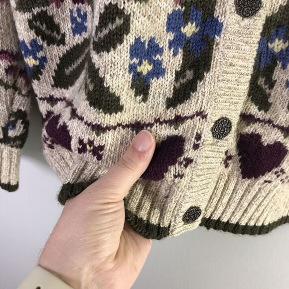 Northern Reflections Womens Size Small Floral Cardigan Wool Blend Granny Cottage - Picture 6 of 16
